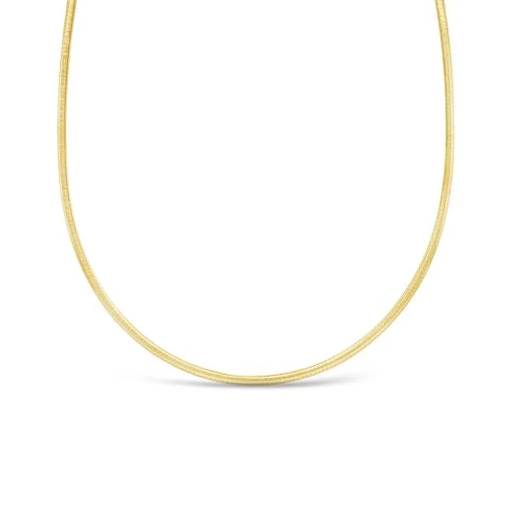 10K Yellow and White Gold 18" Reversible Omega Necklace