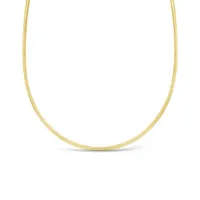 10K Yellow and White Gold 18" Reversible Omega Necklace