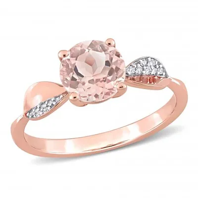 Julianna B 14K Rose Gold Morganite and Diamond Ring