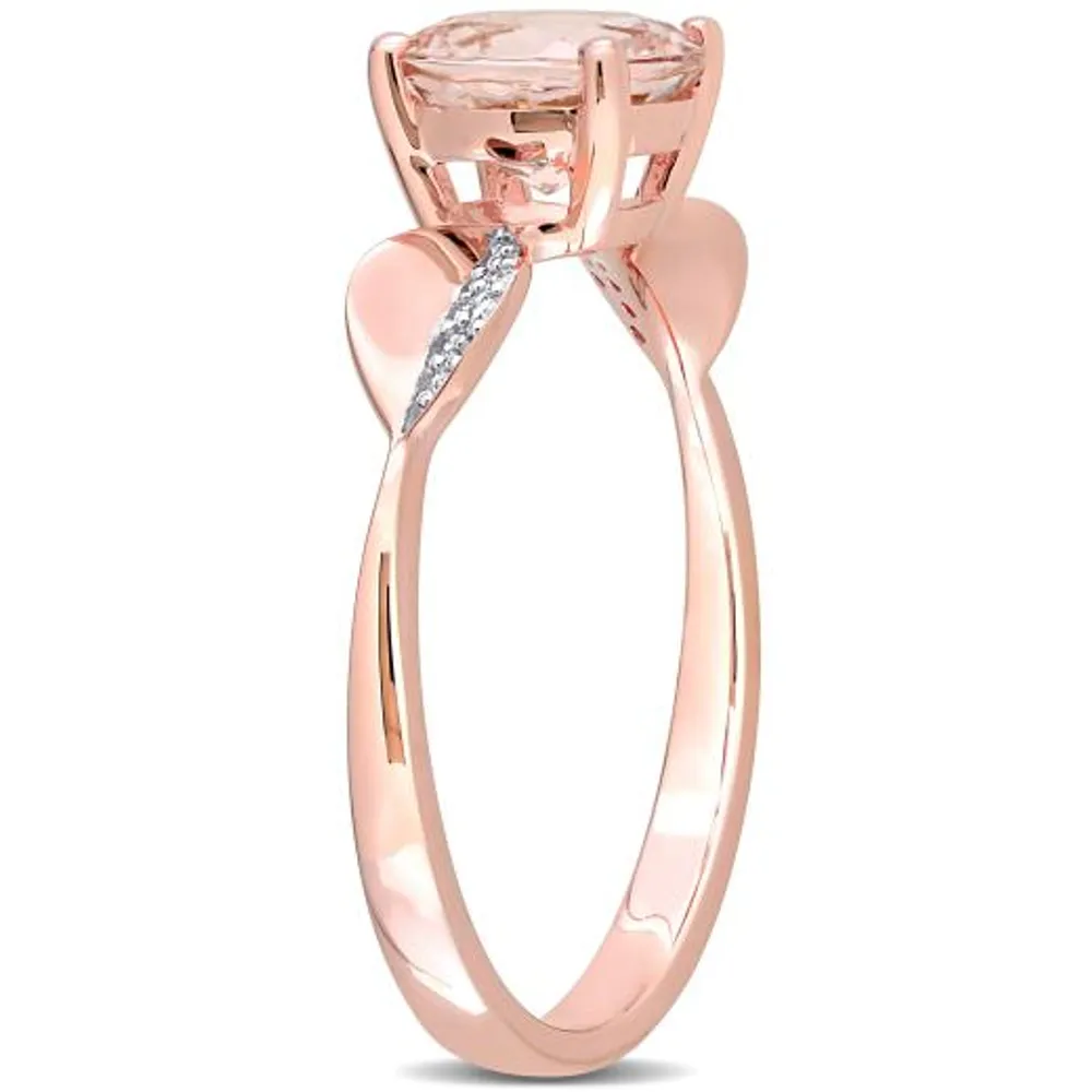 Julianna B 10K Rose Gold Morganite and Diamond Ring