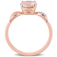 Julianna B 10K Rose Gold Morganite and Diamond Ring