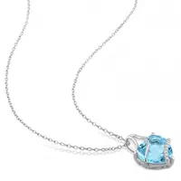 Julianna B Sterling Silver Sky Blue Topaz Pendant