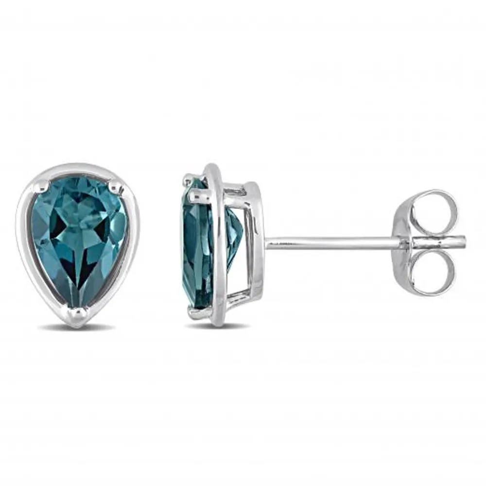 Julianna B 14K White Gold London Blue Topaz Earrings