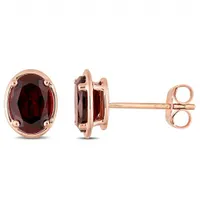 Julianna B 14K Rose Gold Oval Garnet Stud Earrings