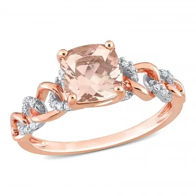 Julianna B 10K Rose Gold Morganite and Diamond Ring