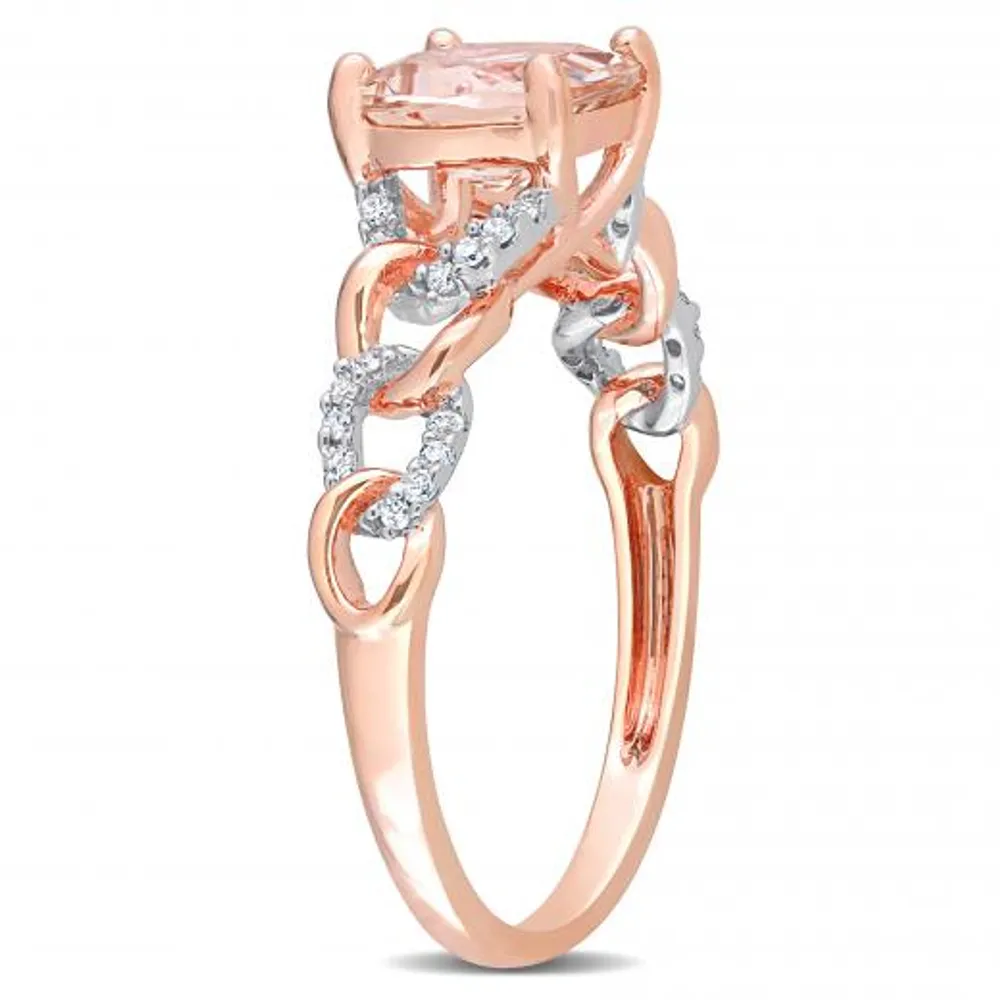 Julianna B 10K Rose Gold Morganite and Diamond Ring