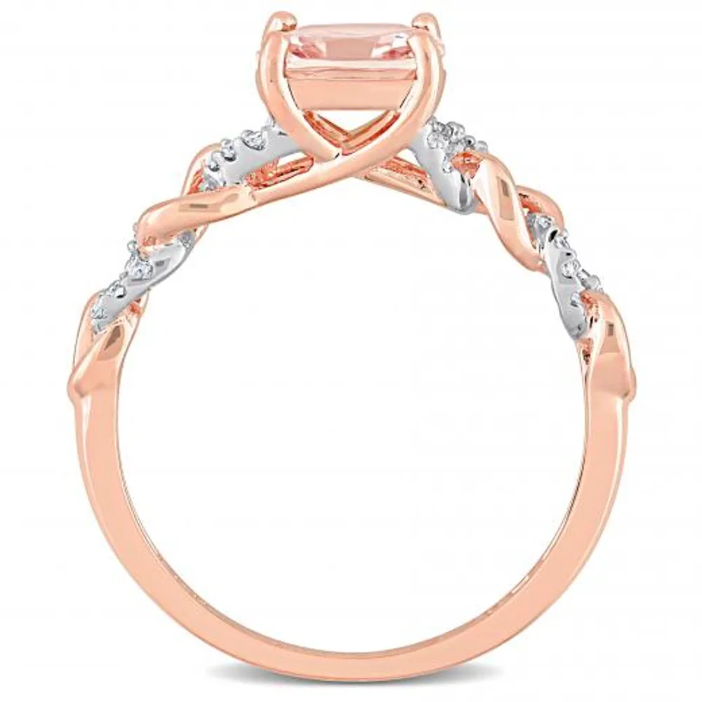 Julianna B 10K Rose Gold Morganite and Diamond Ring