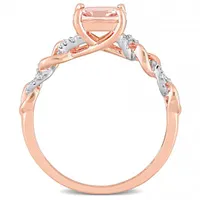 Julianna B 10K Rose Gold Morganite and Diamond Ring