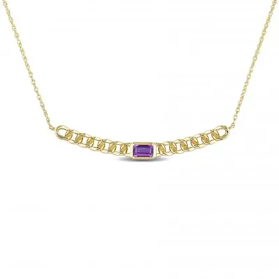 Julianna B 10K Yellow Gold Octagon Amethyst Necklace