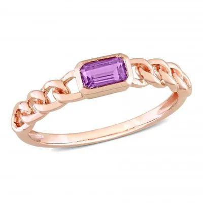 Julianna B 10K Rose Gold Octagon Amethyst-Africa Ring