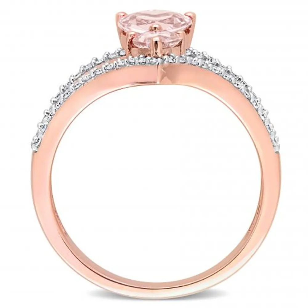 Julianna B 10K Rose Gold Morganite and Diamond Ring