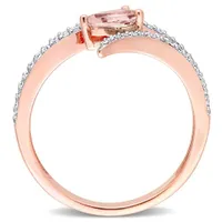 Julianna B 10K Rose Gold Pear Morganite and Diamond Ring