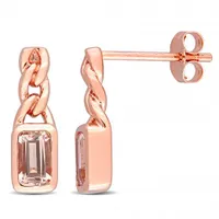 Julianna B 10K Rose Gold Octagon Morganite Earrings