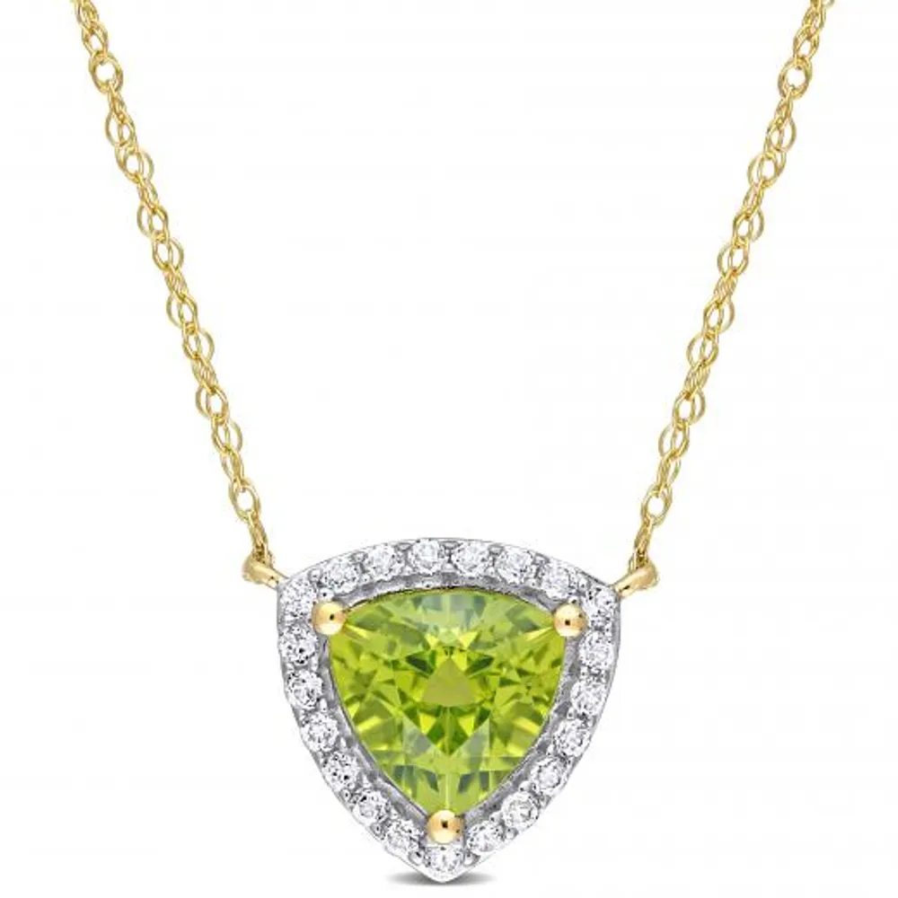 Julianna B 10K Yellow Gold Peridot and White Topaz Necklace