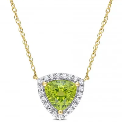 Julianna B 10K Yellow Gold Peridot and White Topaz Necklace