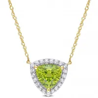 Julianna B 10K Yellow Gold Peridot and White Topaz Necklace