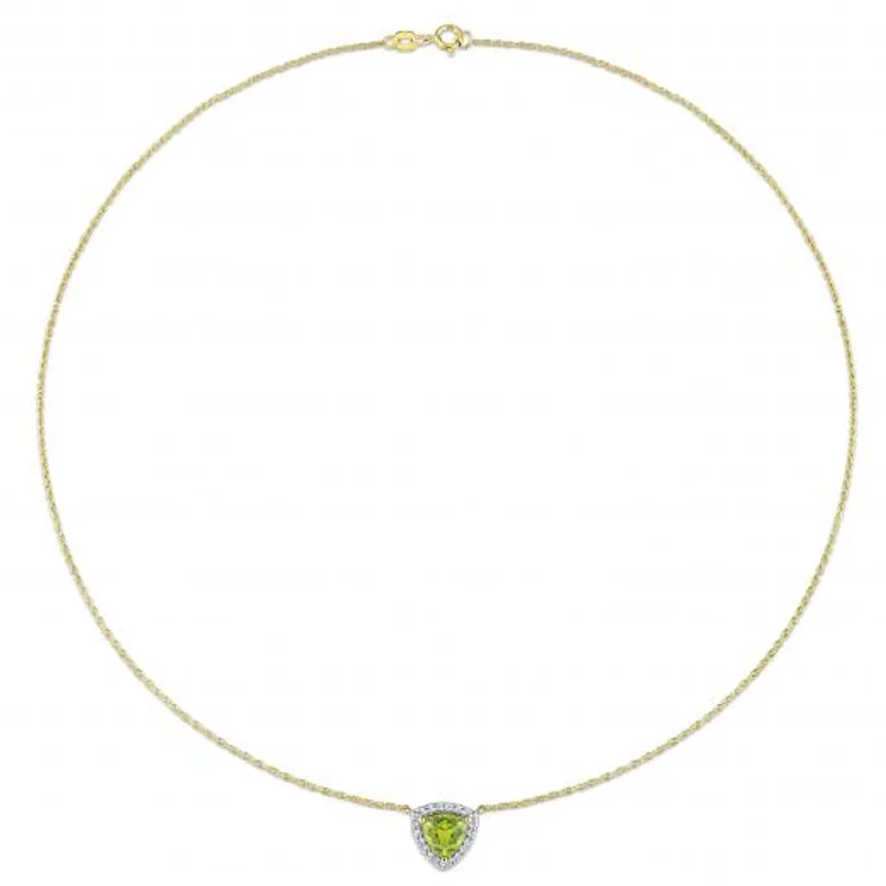 Julianna B 10K Yellow Gold Peridot and White Topaz Necklace