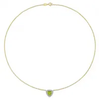 Julianna B 10K Yellow Gold Peridot and White Topaz Necklace