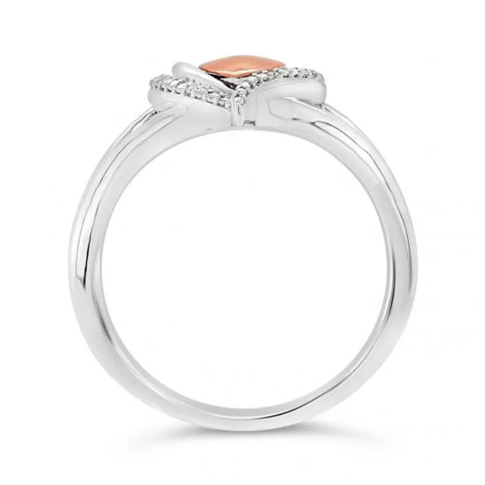 Sterling Silver 10K Rose Gold Diamond Accent Heart Promise Ring