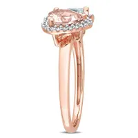 Julianna B 10K Rose Gold Morganite, Aquamarine & Diamond Ring