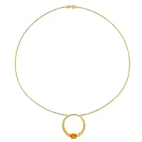 Julianna B Sterling Silver 18K Gold Plated Citrine 18" Circle Pendant