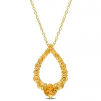 Julianna B Sterling Silver 18K Gold Plated Citrine 18" Teardrop Pendant