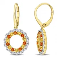 Julianna B Sterling Silver 18KGP Citrine and White Topaz Earrings