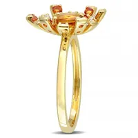 Julianna B Sterling Silver 18KGP Madeira Citrine and White Topaz Ring