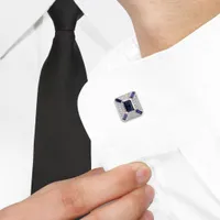 Julianna B Sterling Silver Created Blue Sapphire White Sapphire Cufflinks