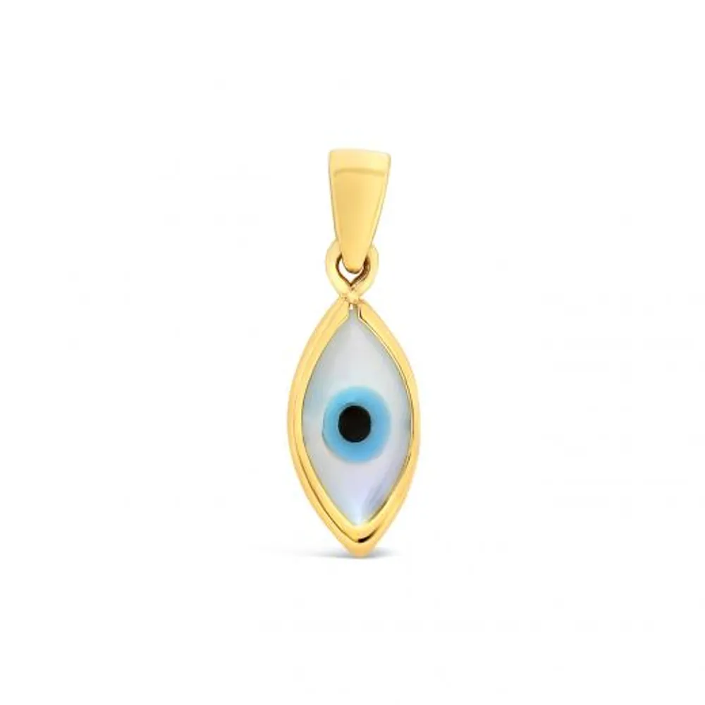 10K Yellow Gold Evil Eye Pendant