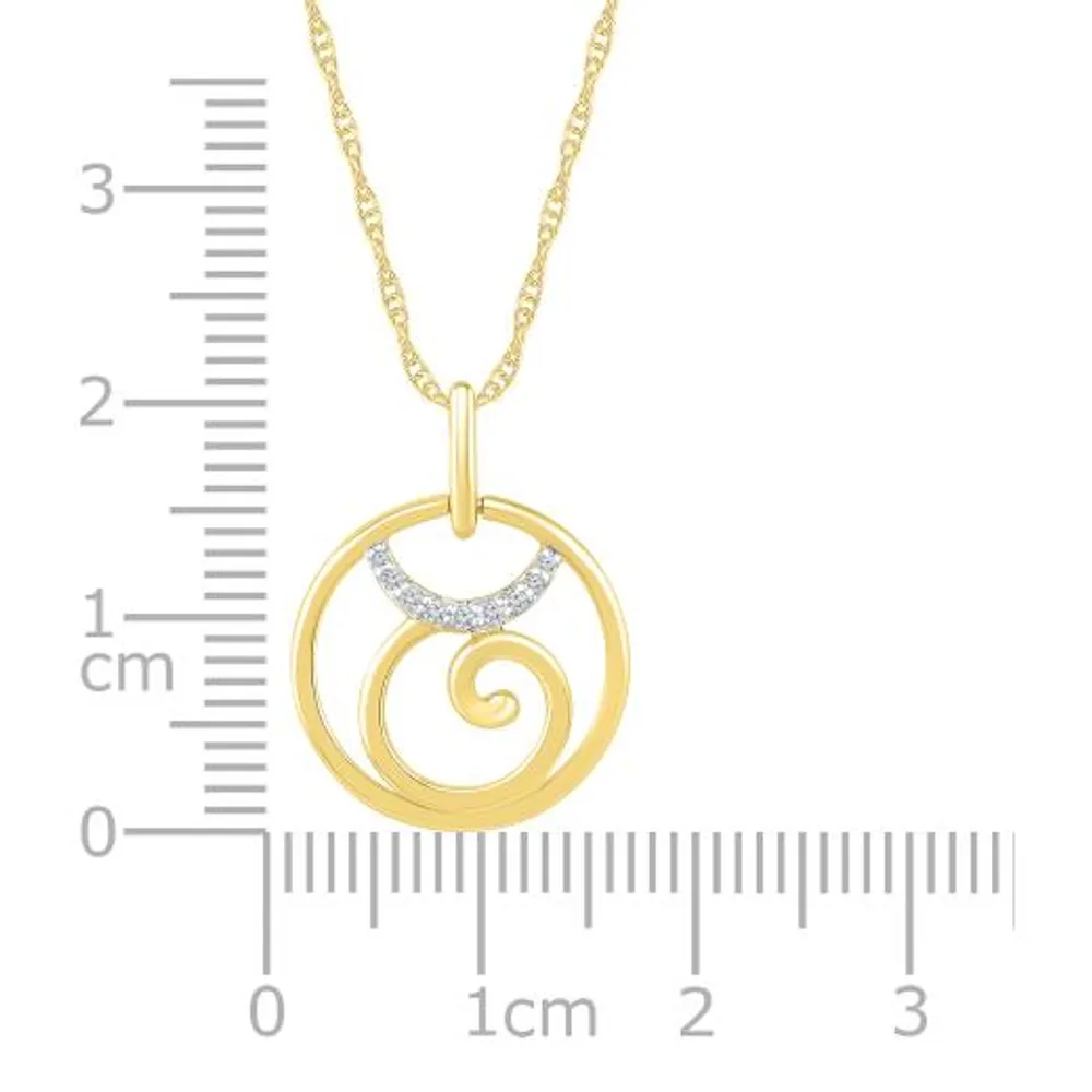 10K Yellow Gold Taurus Diamond Pendant