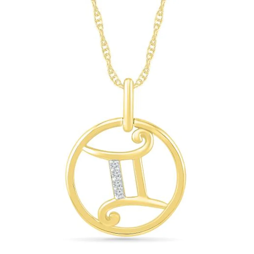 10K Yellow Gold Gemini Diamond Pendant