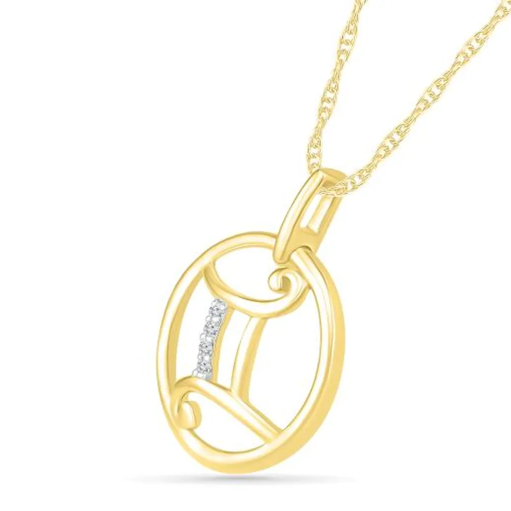 10K Yellow Gold Gemini Diamond Pendant