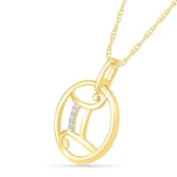 10K Yellow Gold Gemini Diamond Pendant