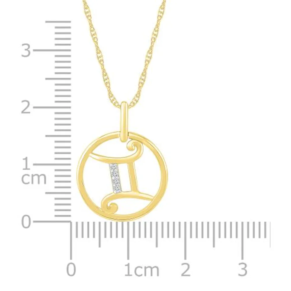 10K Yellow Gold Gemini Diamond Pendant