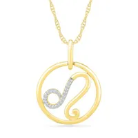 10K Yellow Gold Leo Diamond Pendant