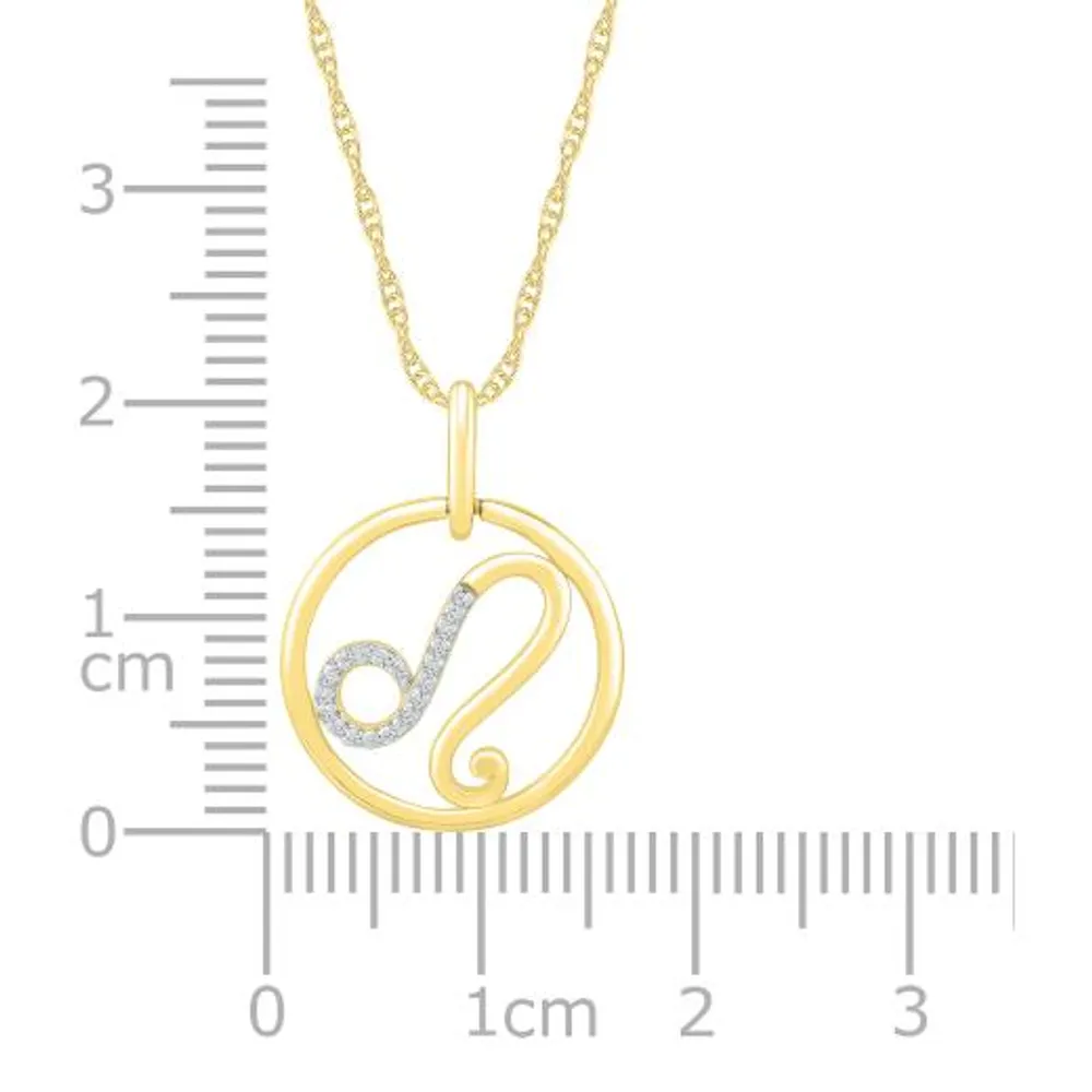 10K Yellow Gold Leo Diamond Pendant