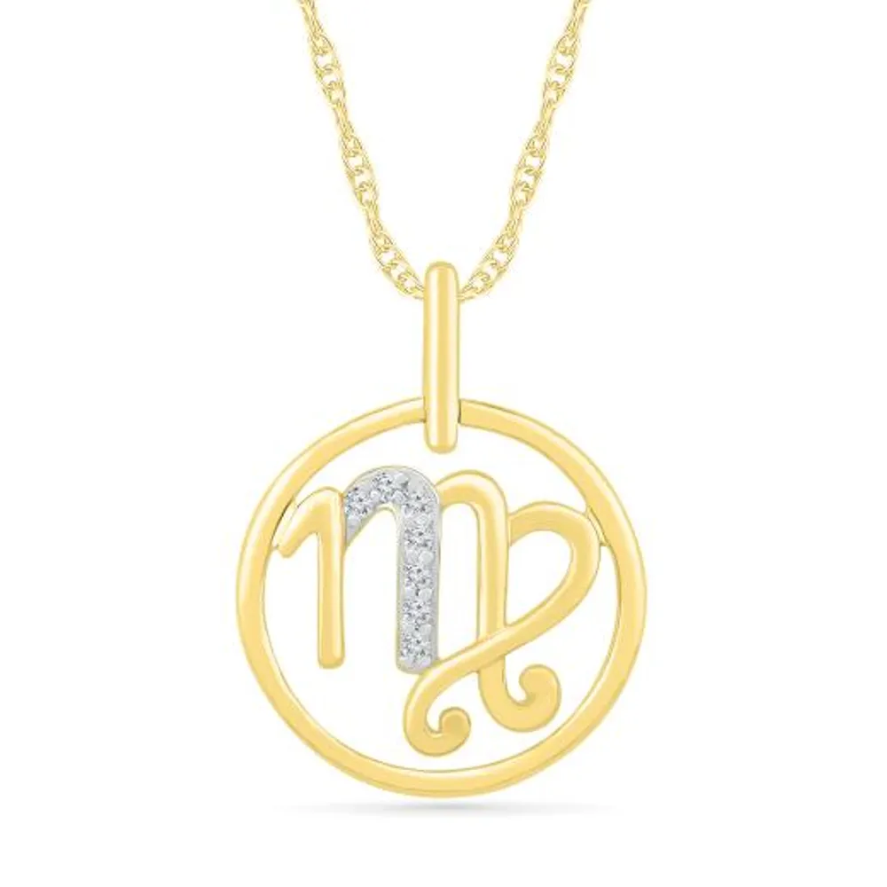 10K Yellow Gold Virgo Diamond Pendant