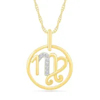 10K Yellow Gold Virgo Diamond Pendant