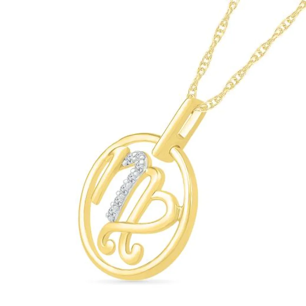 10K Yellow Gold Virgo Diamond Pendant