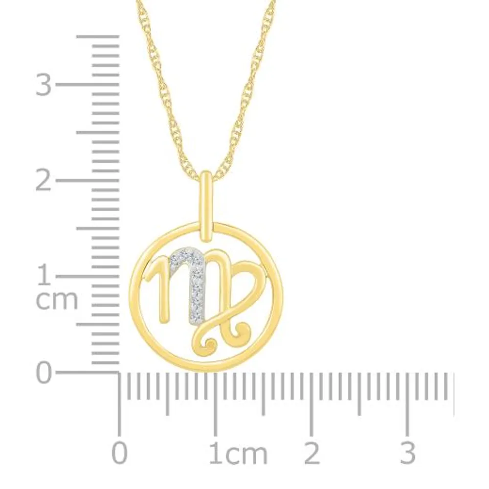 10K Yellow Gold Virgo Diamond Pendant