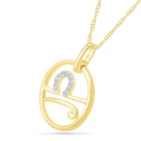 10K Yellow Gold Libra Diamond Pendant