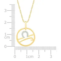 10K Yellow Gold Libra Diamond Pendant