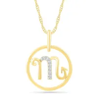 10K Yellow Gold Scorpio Diamond Pendant