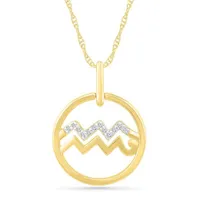 10K Yellow Gold Aquarius Diamond Pendant