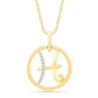 10K Yellow Gold Pisces Diamond Pendant