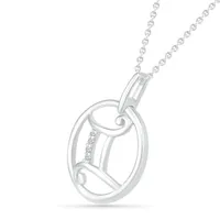 Sterling Silver Gemini Diamond Pendant