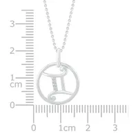 Sterling Silver Gemini Diamond Pendant