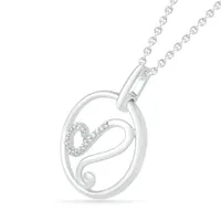 Sterling Silver Leo Diamond Pendant