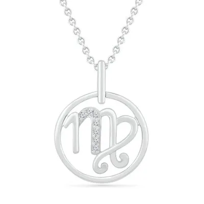 Sterling Silver Virgo Diamond Pendant